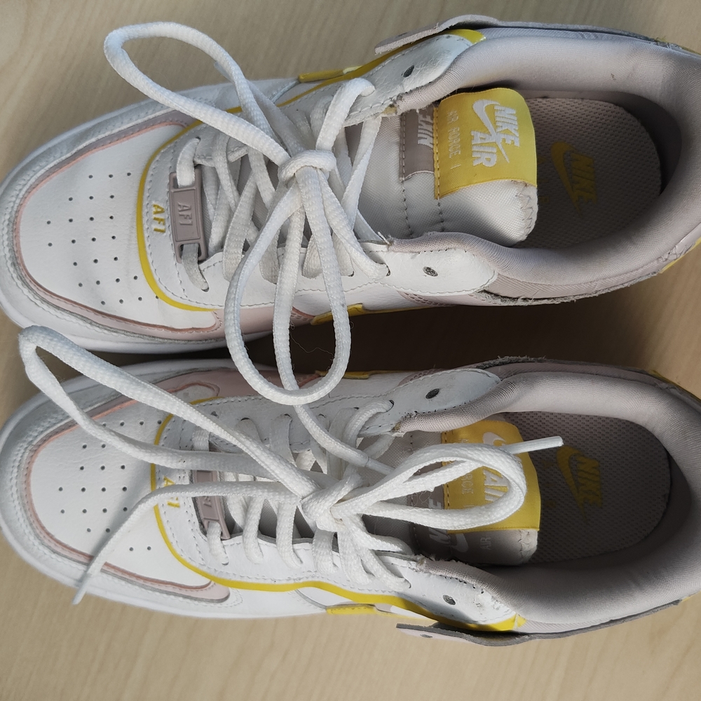 Nike Women's Air Force 1 Shadow Sunshine Size 8- White, Yellow, Pink